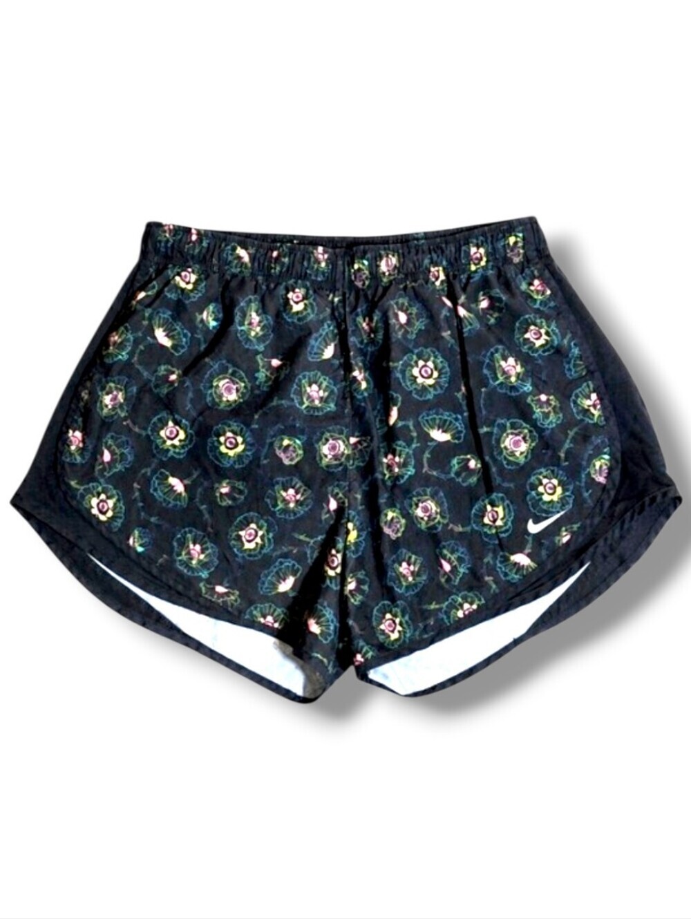Nike Dri-FIT Tempo Floral Running Shorts Black Multicolor Size XL 3in Inseam